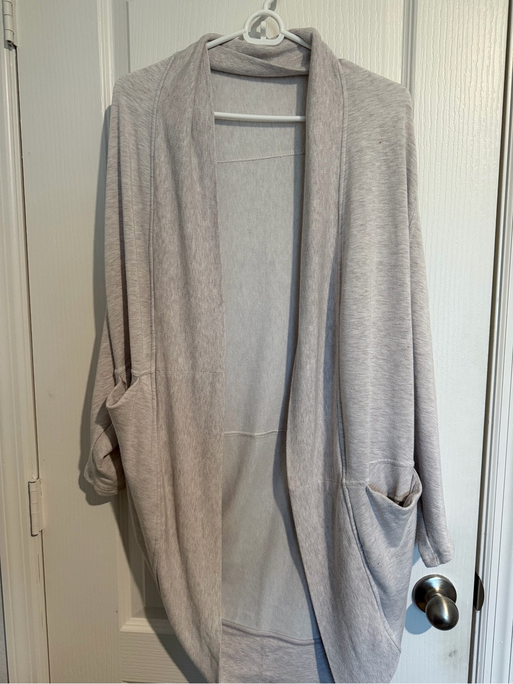 Light Gray Women's Open-Front wrap Cardigan